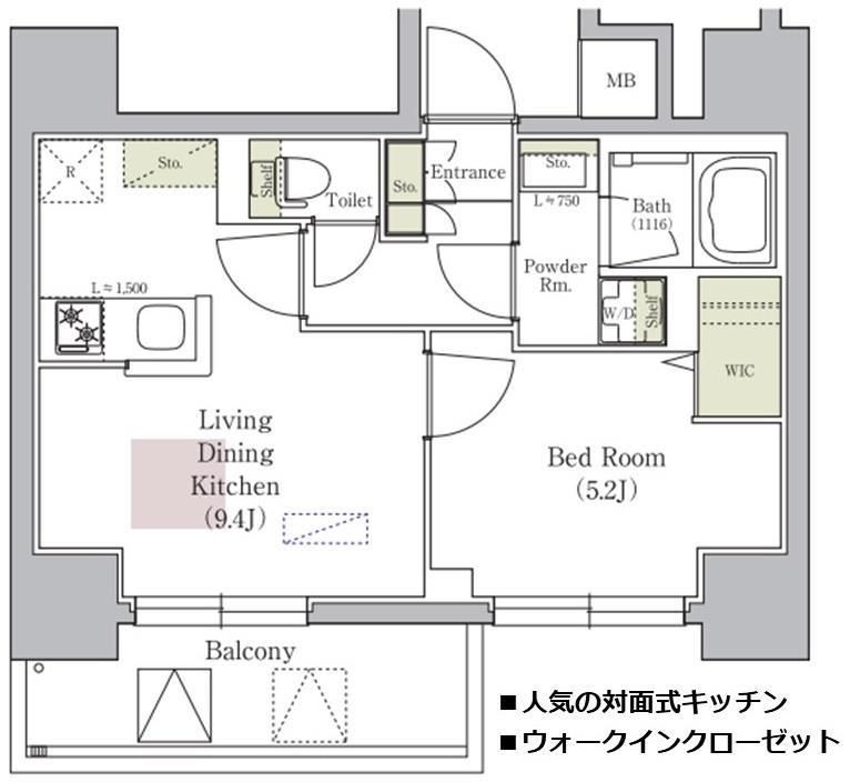 アーバネックス南森町ＥＡＳＴ-1LDK(103072260)の間取り図