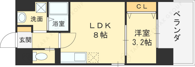 ビガーポリス４８６与力町公園Ⅱ-1LDK(104673162)の間取り図