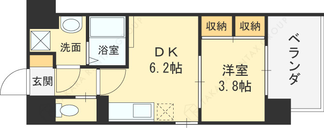 ビガーポリス５２８滝川公園Ⅲ-1DK(104367572)の間取り図