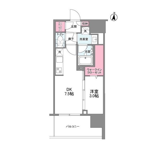 シーズンフラッツ梅田ＥＡＳＴ-1DK(104379079)の間取り図