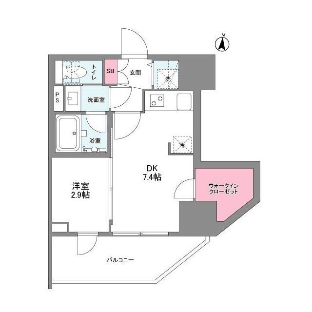 シーズンフラッツ梅田ＥＡＳＴ-1DK(104379084)の間取り図