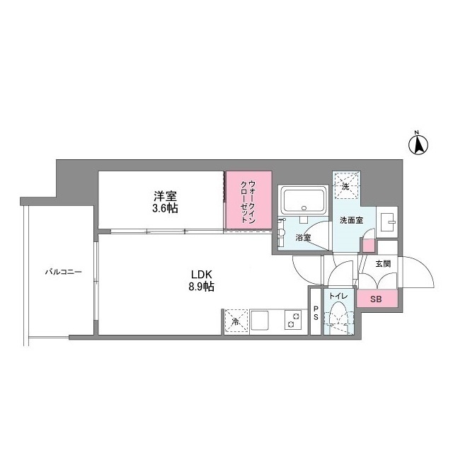 シーズンフラッツ福島-1LDK(104395303)の間取り図