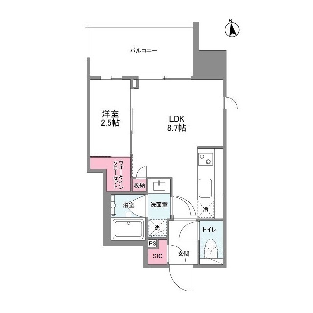 シーズンフラッツ福島-1LDK(104395306)の間取り図