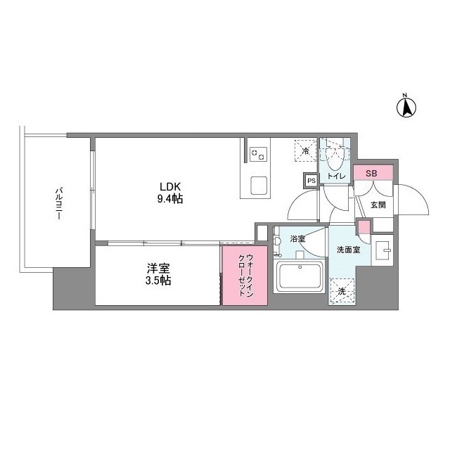 シーズンフラッツ福島-1LDK(104395312)の間取り図