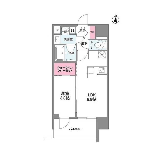 シーズンフラッツ中崎-1LDK(104606565)の間取り図