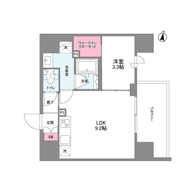 シーズンフラッツ中崎-1LDK(104606568)の間取り図