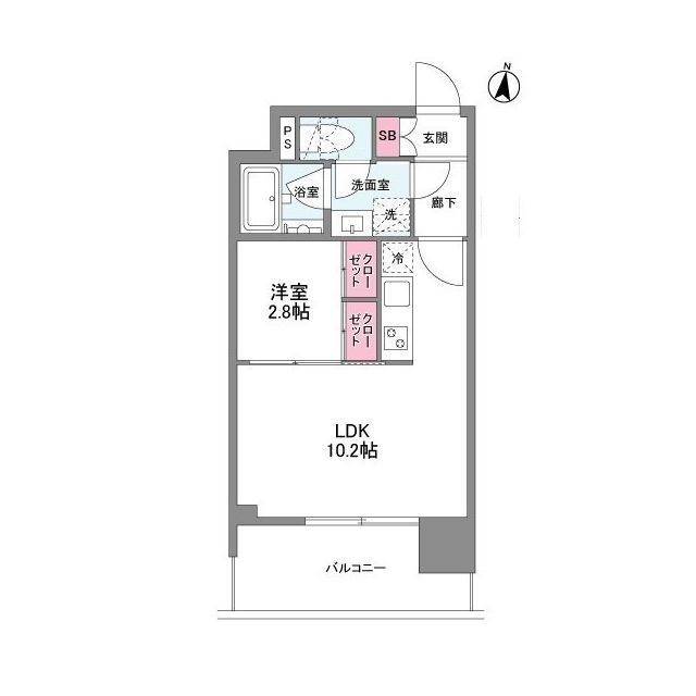 シーズンフラッツ中崎-1LDK(104606556)の間取り図