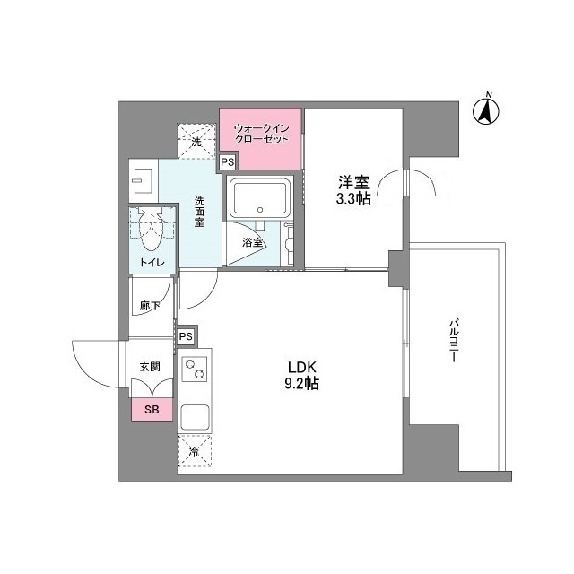 シーズンフラッツ中崎-1LDK(104893117)の間取り図