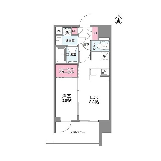 シーズンフラッツ中崎-1LDK(105006460)の間取り図