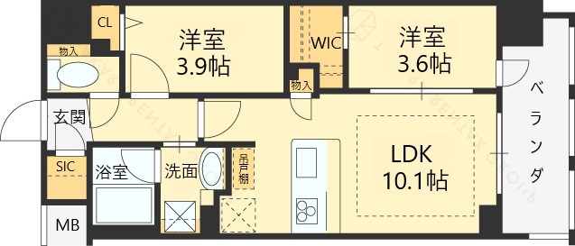 アーバネックス大阪天満宮Ⅱ-2LDK(105060571)の間取り図