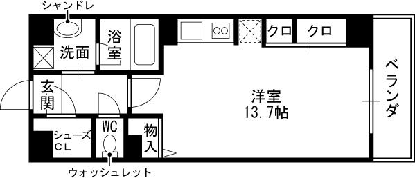 Ｃｉｅｌ・Ｄ東梅田-1R(94482754)の間取り図