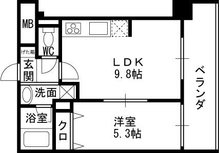 クレグラン北梅田-1LDK(102524936)の間取り図