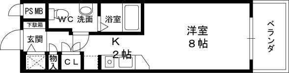 エスリード御堂筋梅田-1R(94792402)の間取り図