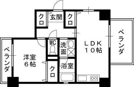 リバープレイス梅田北-1LDK(88154519)の間取り図