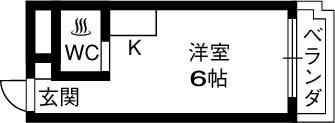 サンレスポワール天六-1R(99717415)の間取り図