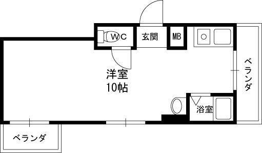 サンレスポワール天六-1R(88376108)の間取り図