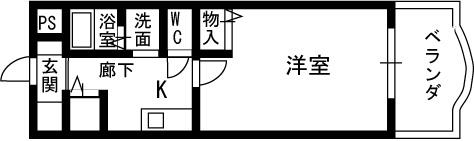 レディースパインヒル北梅田-1K(92254513)の間取り図