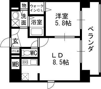 プリマクラッセ-1LDK(104945704)の間取り図