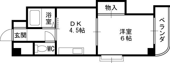 ノルデンハイム天神橋-1DK(89069418)の間取り図