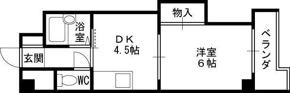 ノルデンハイム天神橋-1DK(83306093)の間取り図