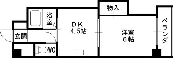 ノルデンハイム天神橋-1DK(83310226)の間取り図