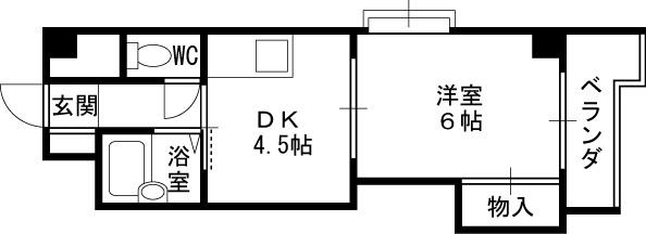 ノルデンハイム天神橋-1DK(89069448)の間取り図