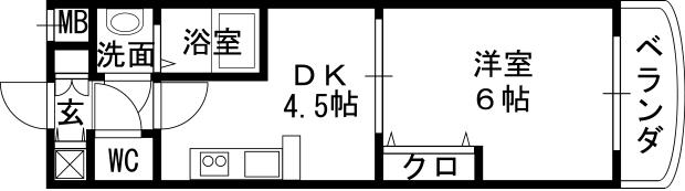 ノルデンタワー天神橋-1DK(83299912)の間取り図