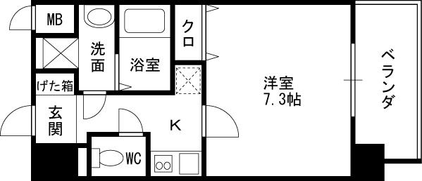 カスタリア新梅田-1K(102074401)の間取り図