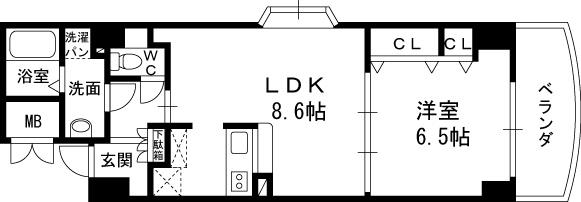 ノルデンタワー天神橋アネックス-1LDK(83307470)の間取り図