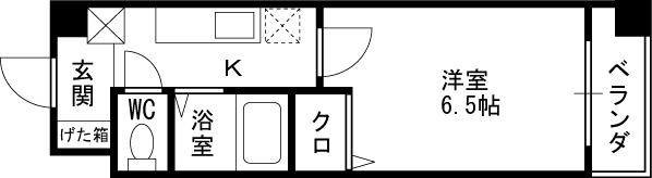 ＨＯＰＥ　ＣＩＴＹ天神橋-1K(103062227)の間取り図