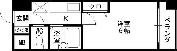 ＨＯＰＥ　ＣＩＴＹ天神橋-1K(87441118)の間取り図