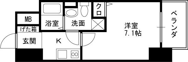 ロイヤルレジデンス北梅田-1K(93945120)の間取り図