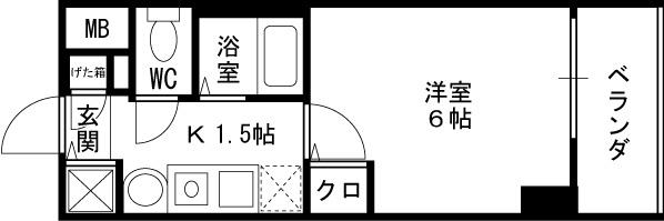 プレサンス天満ステーションフロント-1K(81321824)の間取り図