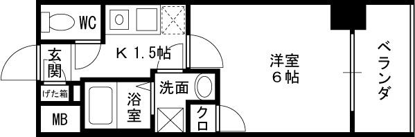 プレサンス天満ステーションフロント-1K(87162663)の間取り図