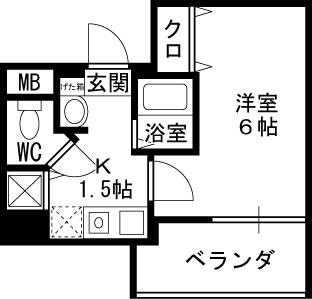 プレサンス天満ステーションフロント-1K(102602330)の間取り図