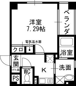 オーク天七メゾン-1K(87135311)の間取り図