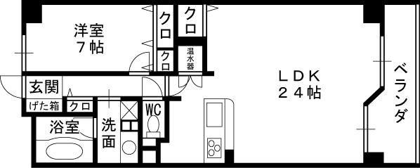 グレンパーク梅田北-1LDK(83325661)の間取り図