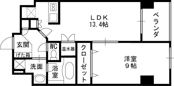 グレンパーク梅田北-1LDK(83325768)の間取り図