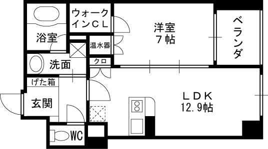 グレンパーク梅田北-1LDK(83325853)の間取り図