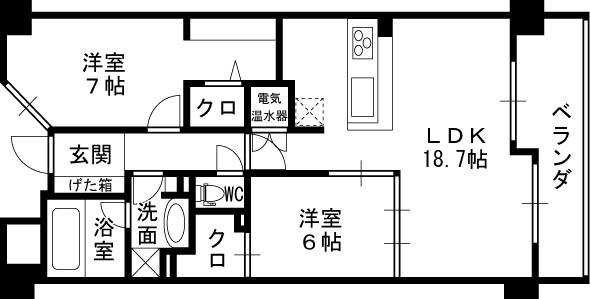 グレンパーク梅田北-2LDK(83325807)の間取り図