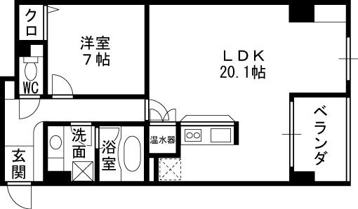 グレンパーク梅田北-1LDK(83325769)の間取り図