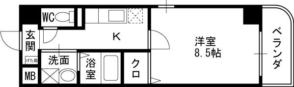 ジェルメ-1K(70952803)の間取り図