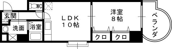 ジェルメ-1LDK(88833075)の間取り図