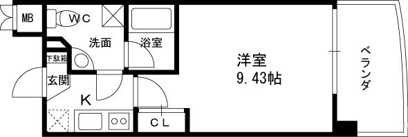 ＳＥＲＥＮｉＴＥ天六西-1K(103201807)の間取り図