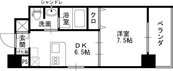 ジューム神山-1DK(104040787)の間取り図