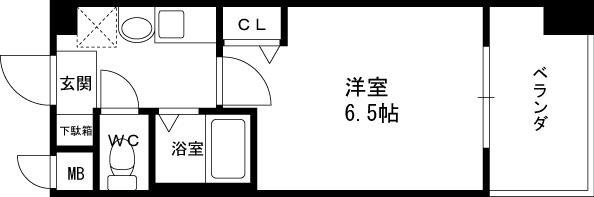 エステムコート大阪城北　天満の杜-1K(88025331)の間取り図