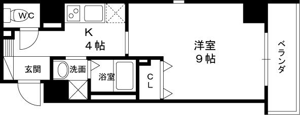 グランディールタカラ-1K(88310884)の間取り図