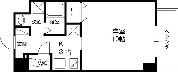 グランディールタカラ-1K(94800949)の間取り図