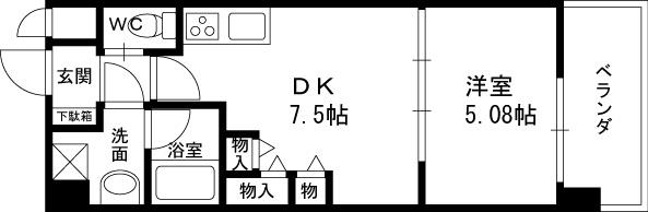 ラルテ中津-1DK(88338881)の間取り図