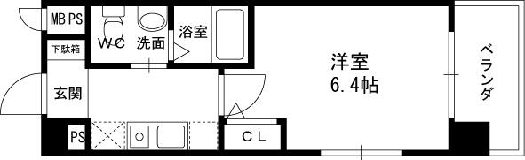 エスリード野田阪神駅前-1K(87249781)の間取り図